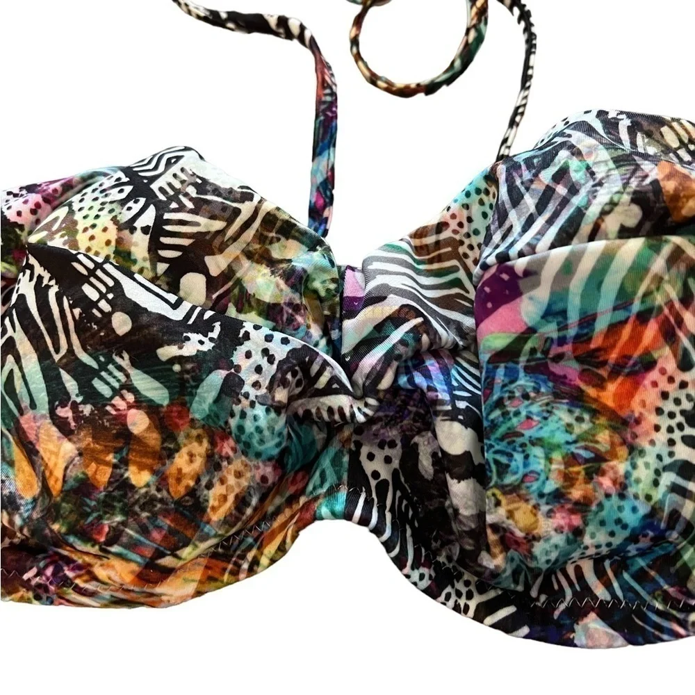 NWT FREYA SWIM “Hot In Havana” Underwire Bandeau Print Bikini Top